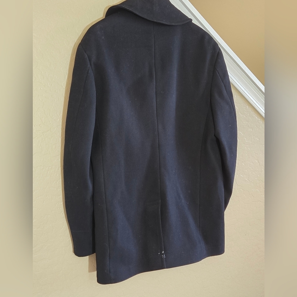 Vintage 40s WW2 US Naval Clothing Factory 10 Button Navy Wool PeaCoat Military - Picture 5 of 16
